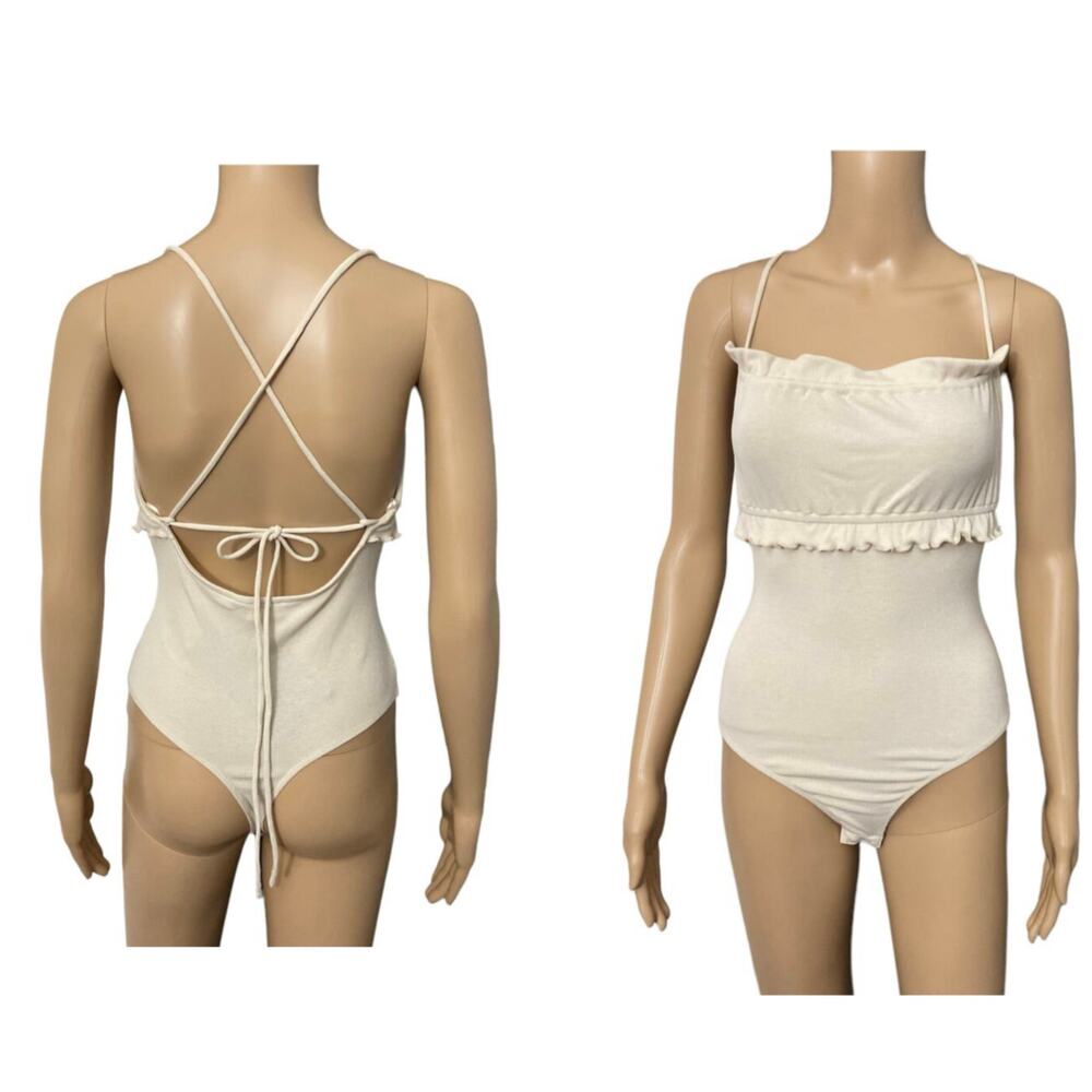Le Lis Beige Bodysuit Size S